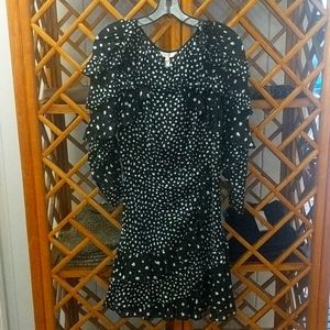 Rebecca Taylor Polka Dot Ruffle Mini Dress